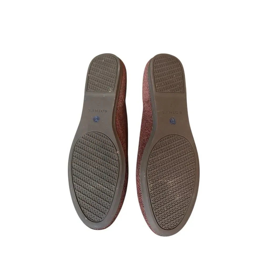 Rothy's The Point Flat Truffled Python Retired Neutral Brown Womens Size 7